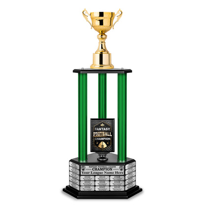26”-36” Green Column Fantasy Football Perpetual Trophy