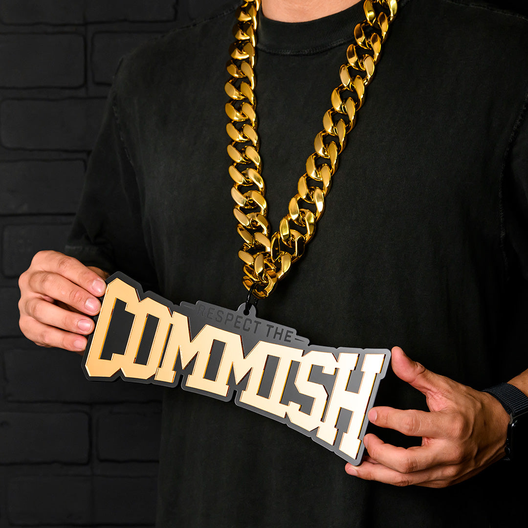 Fantasy Football Commish Acrylic Chain - Black/Gold