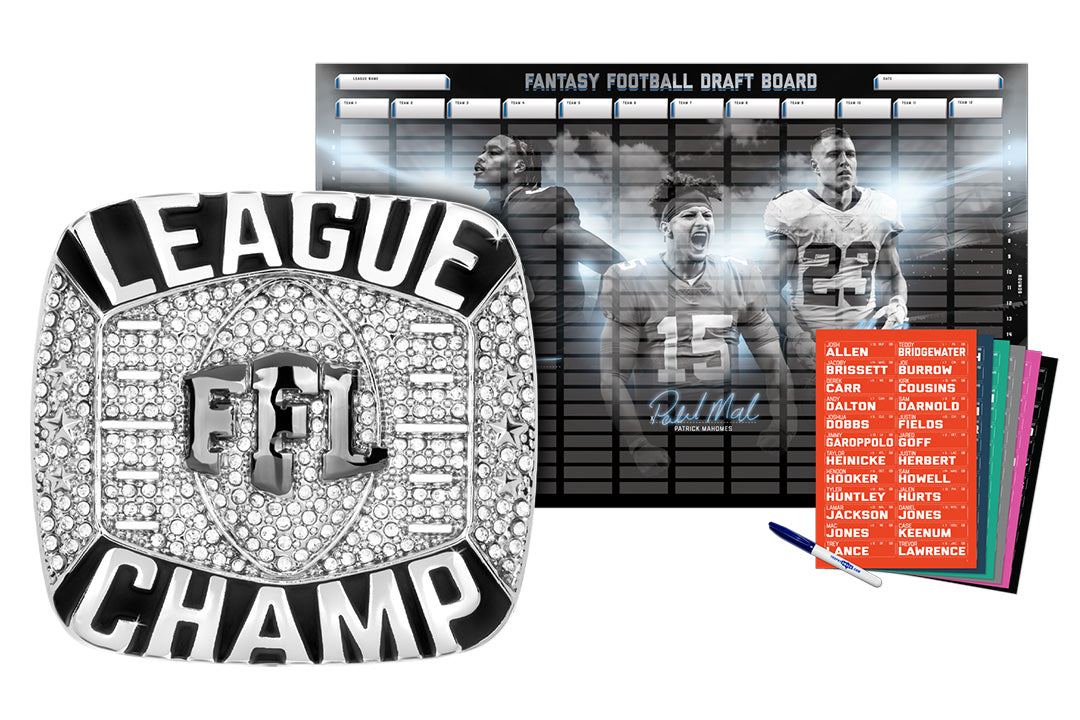 Championship Ring + 2024 Fantasy Football Superstar Draft Board Kit