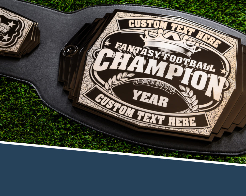 Fantasy Football Engraved Championship Belt - Gunmetal Gray