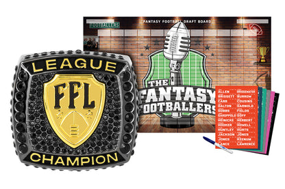 Championship Ring + 2024 Fantasy Footballers Draft Board Kit