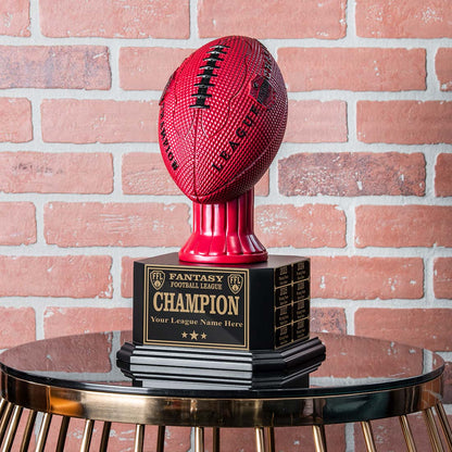 TrophySmack 15" Perpetual Fantasy Football Trophy - Red Football
