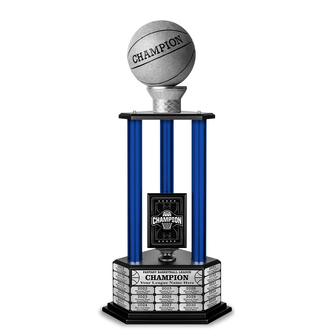 TrophySmack 26-36” Silver Basketball Trophy