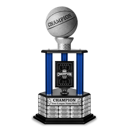 TrophySmack 26-36” Silver Basketball Trophy