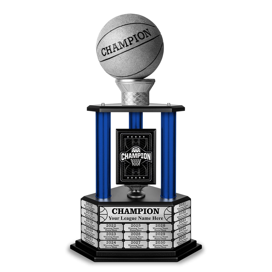 TrophySmack 26-36” Silver Basketball Trophy