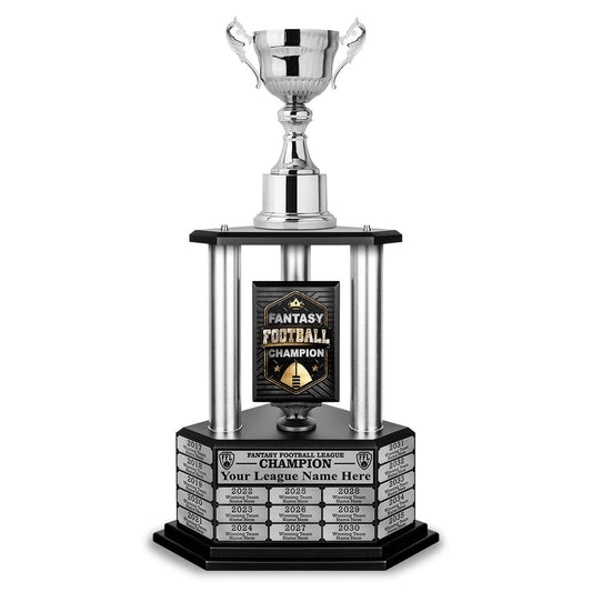 TrophySmack 26"-56" Fantasy Football Perpetual Trophy - Silver Cup