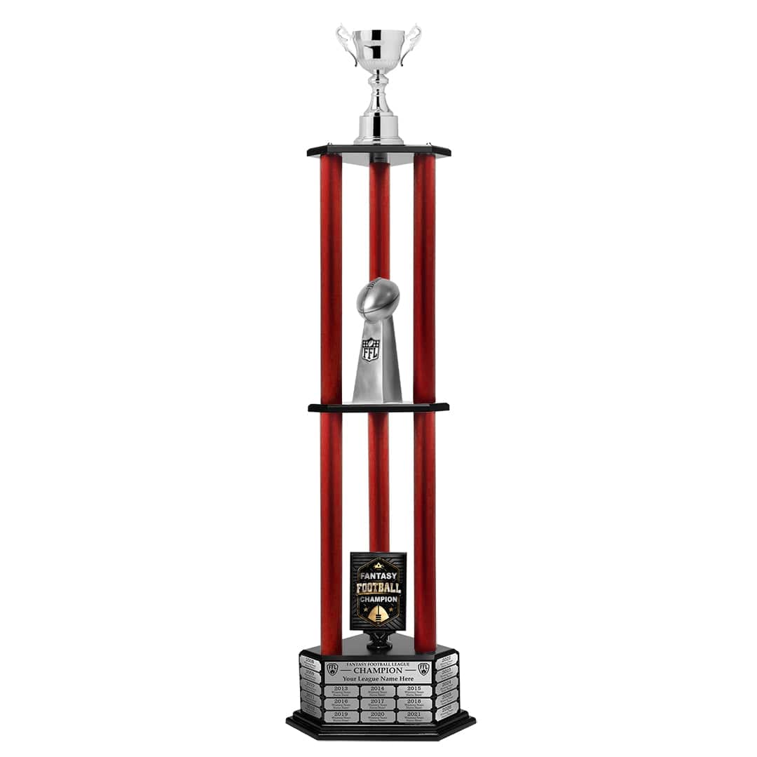 TrophySmack 26"-56" Goblet Fantasy Trophy - Perpetual Trophy - Silver