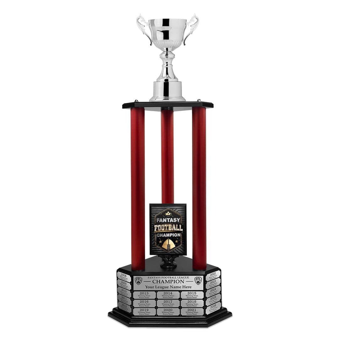 TrophySmack 26"-56" Goblet Fantasy Trophy - Perpetual Trophy - Silver