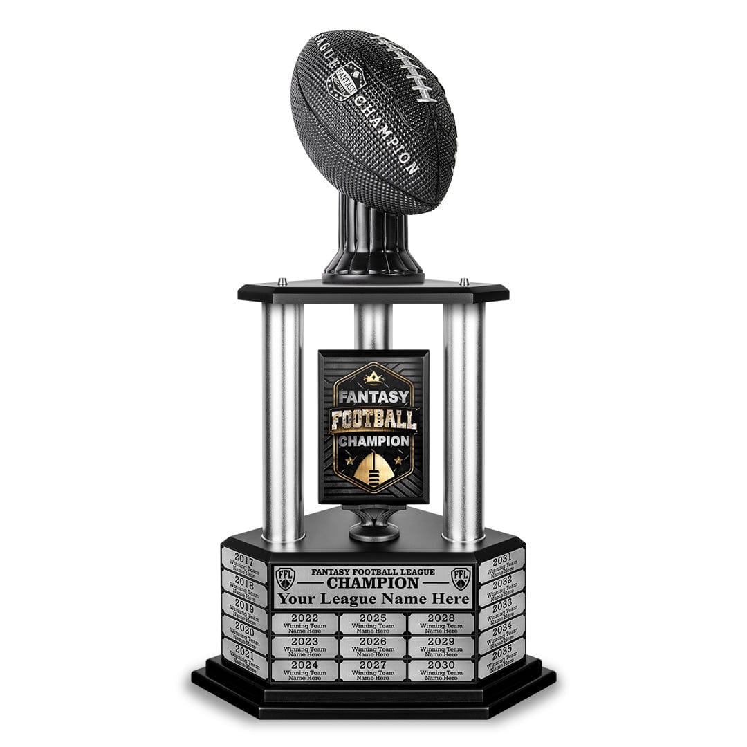 TrophySmack 26"-56" Perpetual Fantasy Football Trophy - Black Football