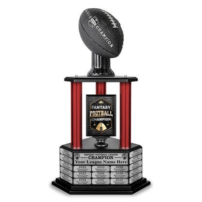 TrophySmack 26"-56" Perpetual Fantasy Football Trophy - Black Football