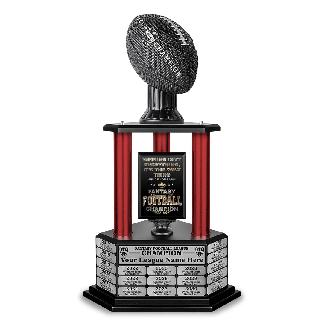 TrophySmack 26"-56" Perpetual Fantasy Football Trophy - Black Football