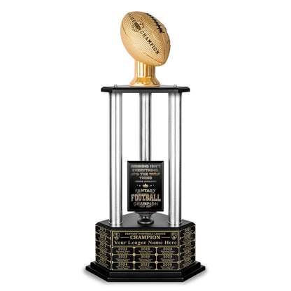 TrophySmack 26"-56" Perpetual Fantasy Football Trophy - Gold Football