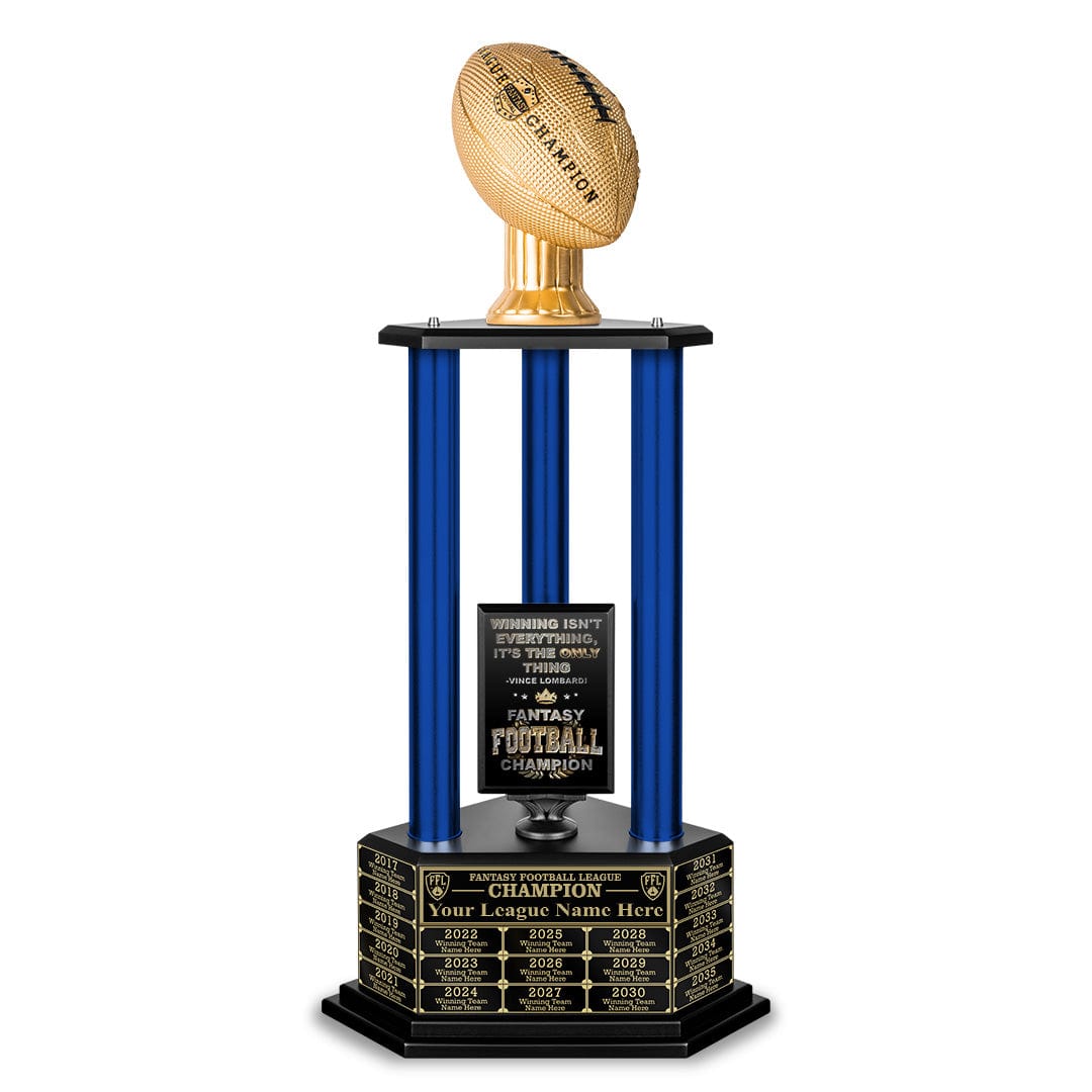 TrophySmack 26"-56" Perpetual Fantasy Football Trophy - Gold Football