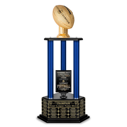 TrophySmack 26"-56" Perpetual Fantasy Football Trophy - Gold Football