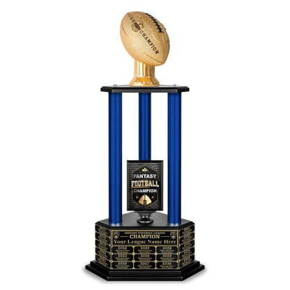 TrophySmack 26"-56" Perpetual Fantasy Football Trophy - Gold Football