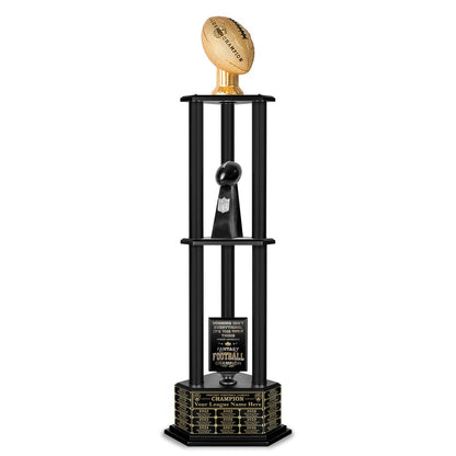 TrophySmack 26"-56" Perpetual Fantasy Football Trophy - Gold Football