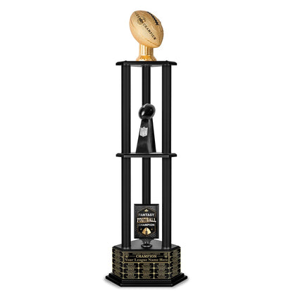 TrophySmack 26"-56" Perpetual Fantasy Football Trophy - Gold Football