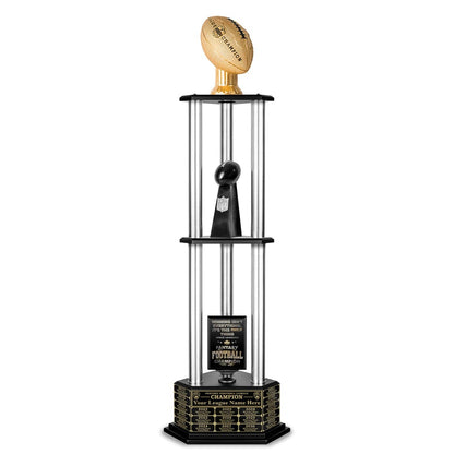 TrophySmack 26"-56" Perpetual Fantasy Football Trophy - Gold Football
