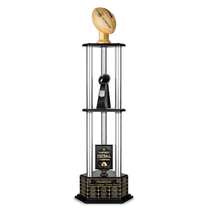 TrophySmack 26"-56" Perpetual Fantasy Football Trophy - Gold Football
