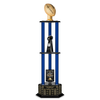 TrophySmack 26"-56" Perpetual Fantasy Football Trophy - Gold Football