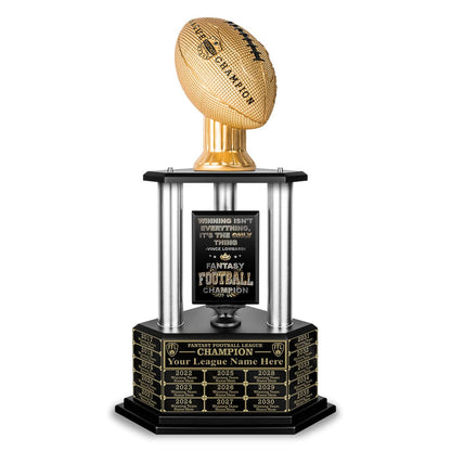 TrophySmack 26"-56" Perpetual Fantasy Football Trophy - Gold Football