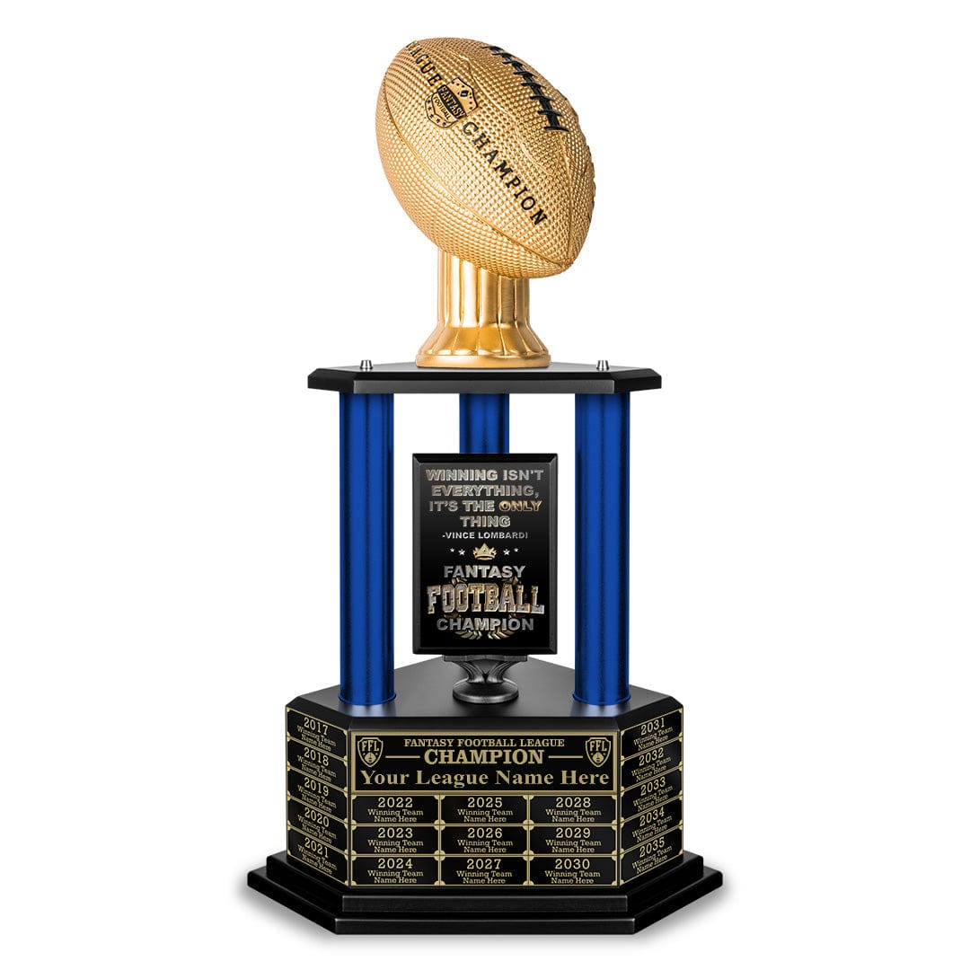 TrophySmack 26"-56" Perpetual Fantasy Football Trophy - Gold Football