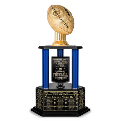 TrophySmack 26"-56" Perpetual Fantasy Football Trophy - Gold Football