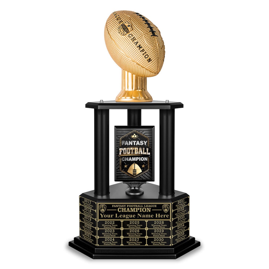 TrophySmack 26"-56" Perpetual Fantasy Football Trophy - Gold Football