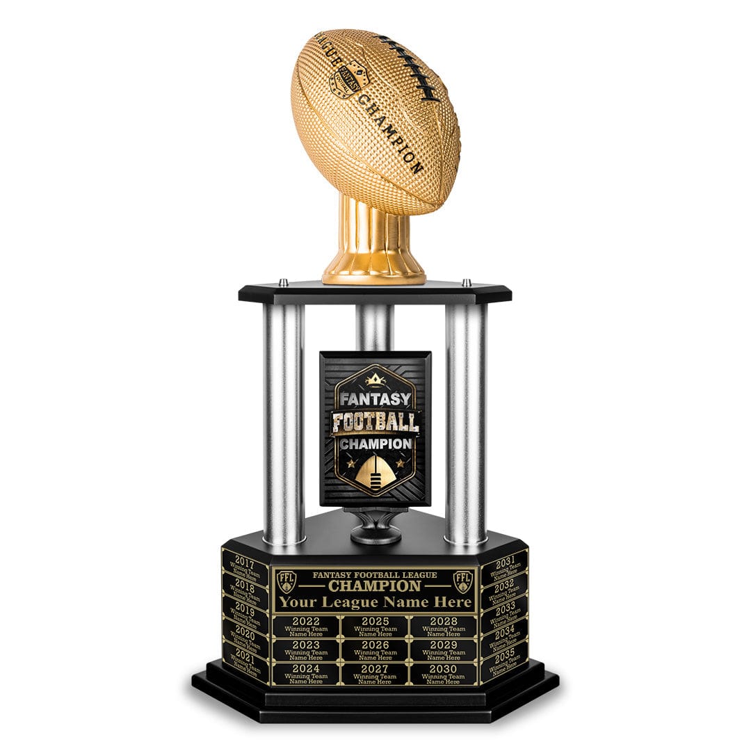 TrophySmack 26"-56" Perpetual Fantasy Football Trophy - Gold Football
