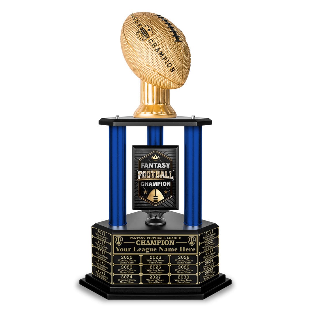 TrophySmack 26"-56" Perpetual Fantasy Football Trophy - Gold Football