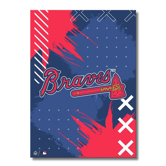 TrophySmack Atlanta Braves Stitch Logo - Metal Wall Art