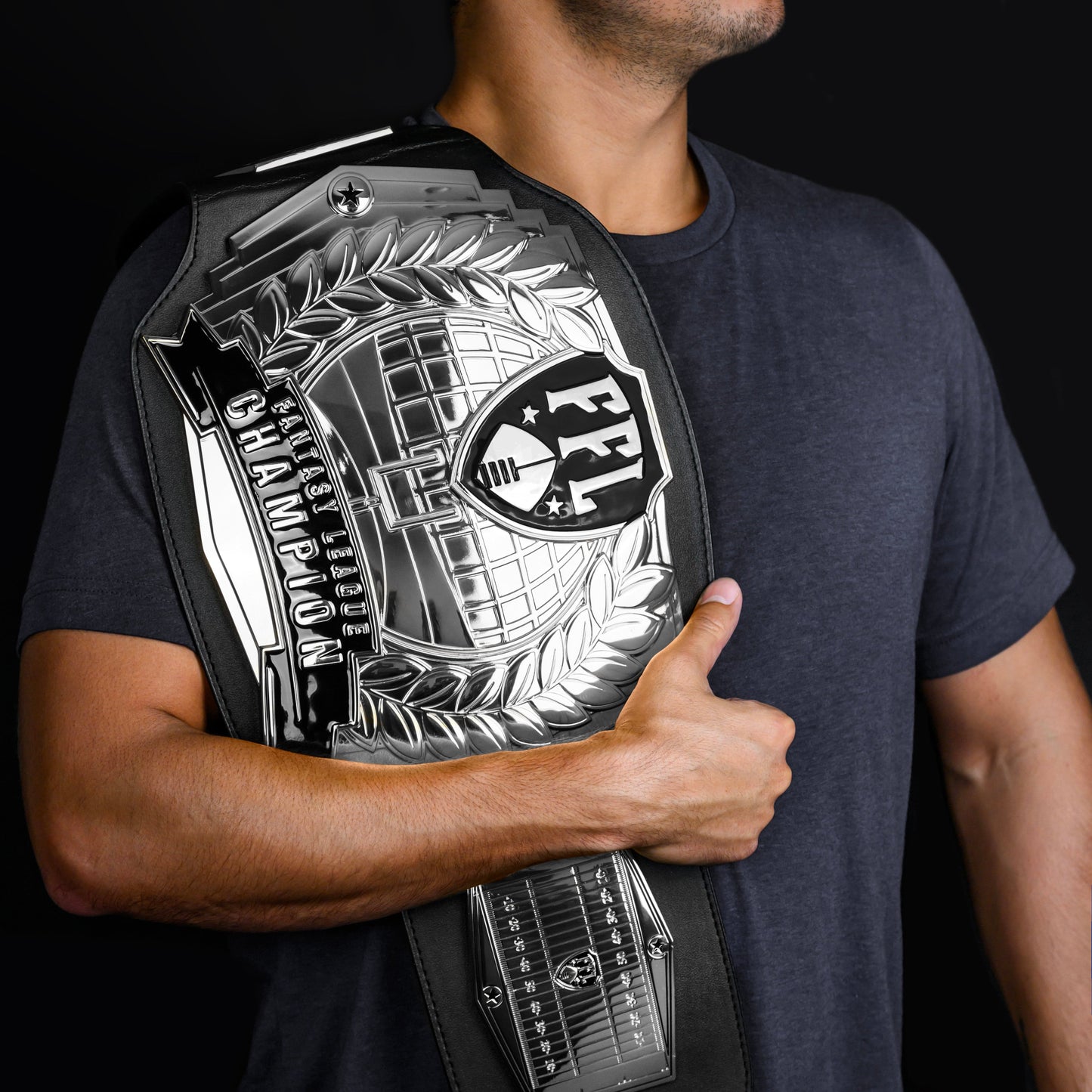 TrophySmack Fantasy Football Championship Belt - Silver