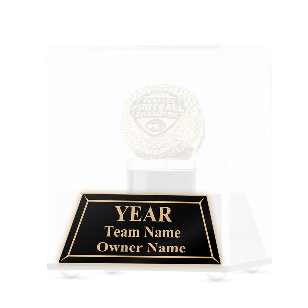 TrophySmack Ring Case Engraved Plate - Black