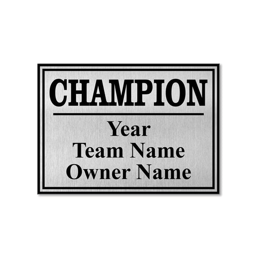 TrophySmack Square Base Champion Plate - Silver
